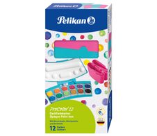 Pelikan Wasserfarbkasten 2 Wasserboxen + Deckweiß und 12 Farben