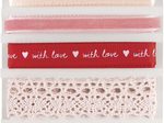 folia Geschenkbänder Rosy Love rot/weiß