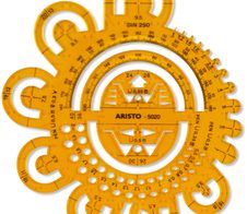 ARISTO Zeichenschablone gelb-transparent