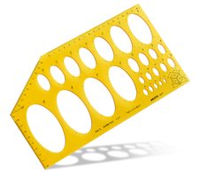 ARISTO Zeichenschablone orange-transparent