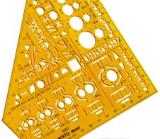 ARISTO Zeichenschablone gelb-transparent