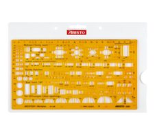ARISTO Zeichenschablone gelb-transparent