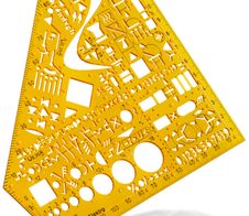 ARISTO Zeichenschablone gelb-transparent