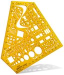 ARISTO Zeichenschablone gelb-transparent