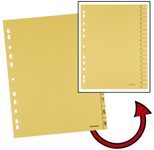 Trennblätter DIN A4 0-9 gelb, 250 g/qm, 100 St.