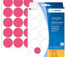 HERMA Klebepunkte Ø 32,0 mm leuchtrot