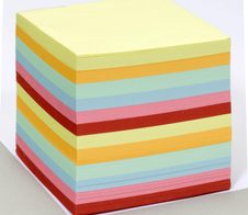 folia Notizzettel geleimt 9 cm  x 9 cm farbsortiert