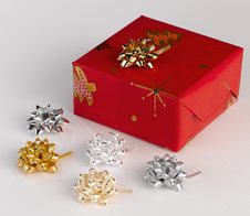 PRÄSENT Geschenk-Schleifen 5 mm x 0.95 m silber/gold