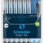Schneider Kugelschreiber Slider Basic schwarz, 6 St. + GRATIS Slider Kugelschreiber Rave XB, schwarz