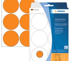 HERMA Klebepunkte Ø 50,0 mm leuchtorange