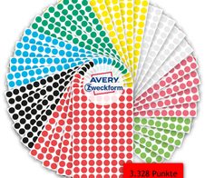 AVERY Zweckform Klebepunkte Ø 8,0 mm schwarz, rot, blau, grün, gelb, weiß, leuchtrot, leuchtgrün