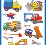 AVERY Zweckform Aufkleber Baufahrzeuge