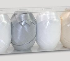 PRÄSENT Geschenkbänder weiß/silber/creme