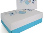 BUNTBOX Geschenkboxen-Set Geburt Junge Set M&L 1,1/3,6 l - 17,0/26,6 x 11,0/17,2 x 6,0/7,8 cm weiß/blau
