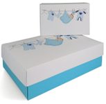BUNTBOX Geschenkboxen-Set Geburt Junge Set M&L 1,1/3,6 l - 17,0/26,6 x 11,0/17,2 x 6,0/7,8 cm weiß/blau