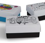 BUNTBOX Geschenkboxen-Set Geburtstag M 1,1 l - 17,0 x 11,0 x 6,0 cm weiß, blau, schwarz