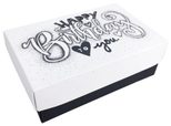 BUNTBOX Geschenkboxen-Set Geburtstag L 3,6 l - 26,6 x 17,2 x 7,8 cm weiß, blau, schwarz