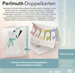 folia Perlmutt-Doppelkarten mit Briefumschlägen DIN A6 perlweiß