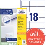 AVERY Zweckform Etiketten 3671 weiß 64,0 x 45,0 mm