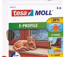 tesa Dichtungsbänder tesamoll E-Profil Gummidichtung 9 mm x 6 m braun