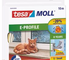 tesa Dichtungsbänder tesamoll E-Profil Gummidichtung 9 mm x 10 m weiß