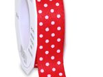 PRÄSENT Geschenkband Dots 25 mm x 20 m rot
