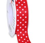 PRÄSENT Geschenkband Dots 25 mm x 20 m rot