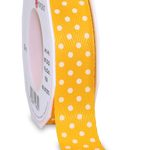 PRÄSENT Geschenkband Dots 25 mm x 20 m gelb