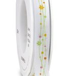 PRÄSENT Geschenkband Blumen 15 mm x 20 m weiß