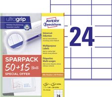 AVERY Zweckform Etiketten 6602 weiß 70,0 x 36,0 mm