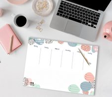 SIGEL Schreibtischunterlage 42,0 x 29,7 cm weiß/bunt