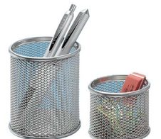 WEDO Stiftehalter-Set 8,0 / 6,0 x 8,0 / 6,0 x 8,5 / 4,8 cm silber