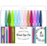 Pentel Brush-Pen-Set Mehrfarbig 0.35 mm