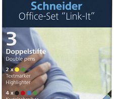 Schneider Schreibset Link-It Office 4 Link-It Slider: schwarz, rot, blau, grün 2 Link-It Highlighter: gelb,grün