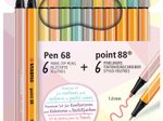 STABILO Schreibset Pen 68/point 88 PASTELlove eukalyptus, hellgelb, hellorange, pistazie, rouge, warmgrau