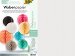 folia Wabenpapier weiß, ocker, rosa, hellblau, mint, beige, grau, schwarz