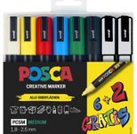 uni-ball POSCA PC-5M Acrylstift 1.8 - 2.5 mm Mehrfarbig