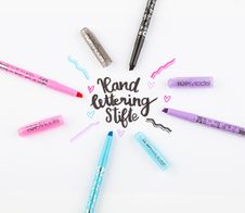 DEPESCHE Handlettering-Set Mehrfarbig 4.0 - 12.0 mm