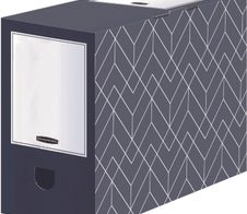 5 Bankers Box Archivboxen Bankers Box Décor Serie mitternachtsblau/weiß 15,0 x 34,5 x 25,3 cm