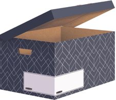 5 Bankers Box Archivboxen Bankers Box Décor Serie mitternachtsblau/weiß 36,7 x 57,0 x 29,5 cm