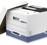 Bankers Box Archivboxen weiß/blau 33,5 x 40,4 x 29,2 cm