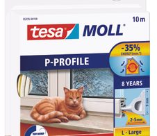 tesa Dichtungsbänder P-Profil 9 mm x 10 m weiß