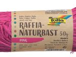 folia Geschenkbänder Raffia-Naturbast pink