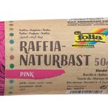folia Geschenkbänder Raffia-Naturbast pink