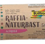 folia Geschenkbänder Raffia-Naturbast altrosa