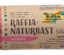 folia Geschenkbänder Raffia-Naturbast altrosa
