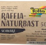 folia Geschenkbänder Raffia-Naturbast schwarz