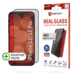 DISPLEX Privacy Panzerglas (10H) für Apple iPhone 12/12 Pro, Eco-Montagerahmen, Privacy Filter