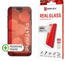 DISPLEX Panzerglas (10H, 2D) für Apple iPhone 14 Pro, Eco-Montagerahmen, kratzer-resistent