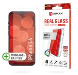 DISPLEX Panzerglas + Schutzhülle für Apple iPhone 14, Eco-Montagerahmen, kratzer-resistent